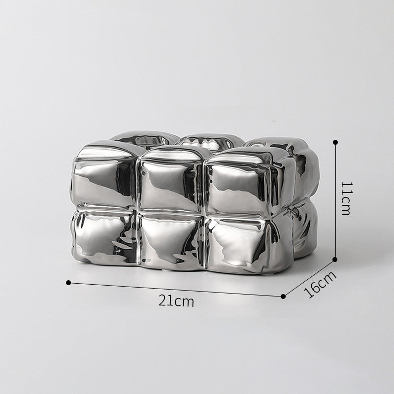 Serviettenhalter & -spender SVELTO Taschentuchbox 9" aus Keramik Silver boring cj priori tissue box wohnzimmer