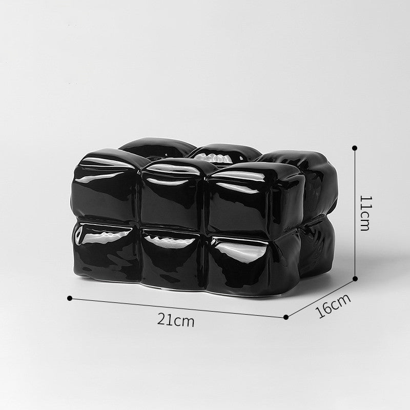 Serviettenhalter & -spender SVELTO Taschentuchbox 9" aus Keramik Black boring cj priori tissue box wohnzimmer