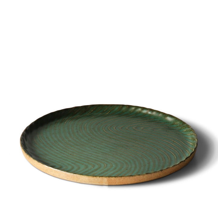 Teller KIREI ISHI Teller 8" Handgefertigt aus Steinware Ancient dark green boho cj teller wabi sabi