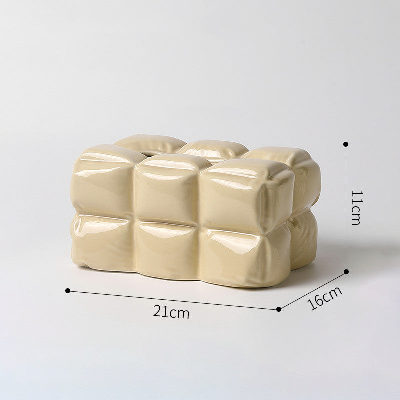 Serviettenhalter & -spender SVELTO Taschentuchbox 9" aus Keramik boring cj priori tissue box wohnzimmer