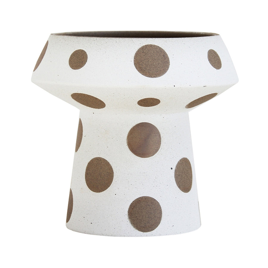9-inch large BISCUIT ceramic flower pot in white, displayed on a white background.