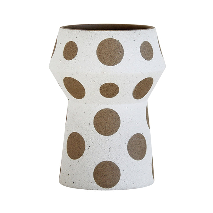 9-inch small BISCUIT ceramic flower pot in white, displayed on a white background