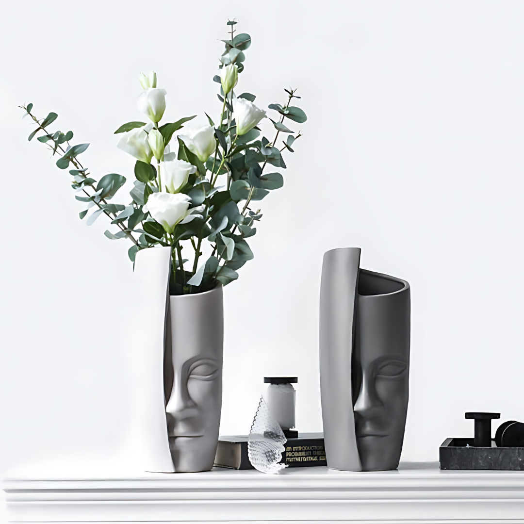 Face Art Vases 13" made of ceramic