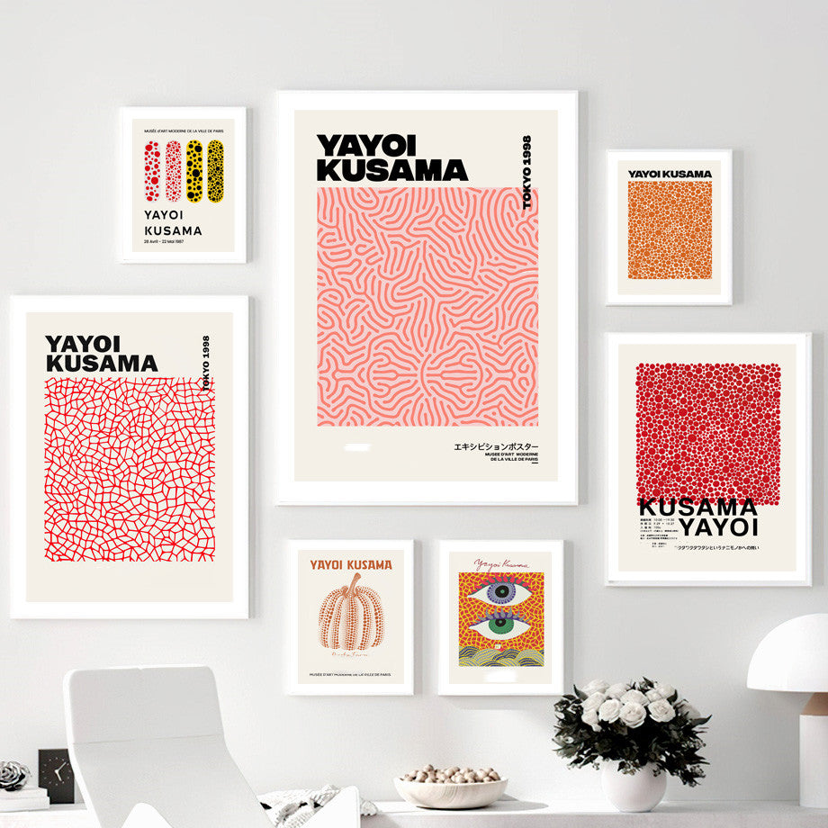 Poster & Bildende Kunst PUMPKIN - Yayoi Kusama-inspirierte Leinwanddrucke cj decor Facebook flur kinderzimmer malerei meta popart wandbild wohnzimmer