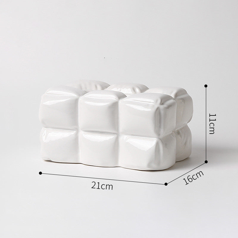 Serviettenhalter & -spender SVELTO Taschentuchbox 9" aus Keramik White boring cj priori tissue box wohnzimmer