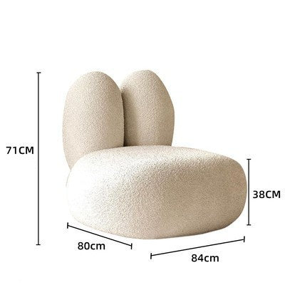 Sofas MIRACLE Gebogenes Sofa aus Lammkaschmirstoff Beige 84x80x71cm boho couch iconic max