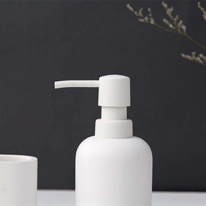 Badezimmer-Zubehörsets KALI Badezimmer-Accessoires aus Resin Weiß Seifenspender badezimmer cj Facebook minimal neu Seifenspender