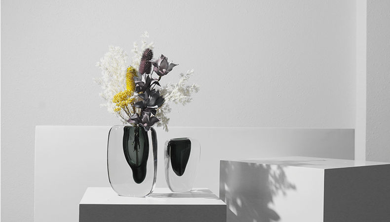 Designer-Vase RUBENS Vasen 12" aus Glas b&w cj decor deko & homestyle Facebook fashion glas herbst industrial minimal modern priori spring vase wohnzimmer