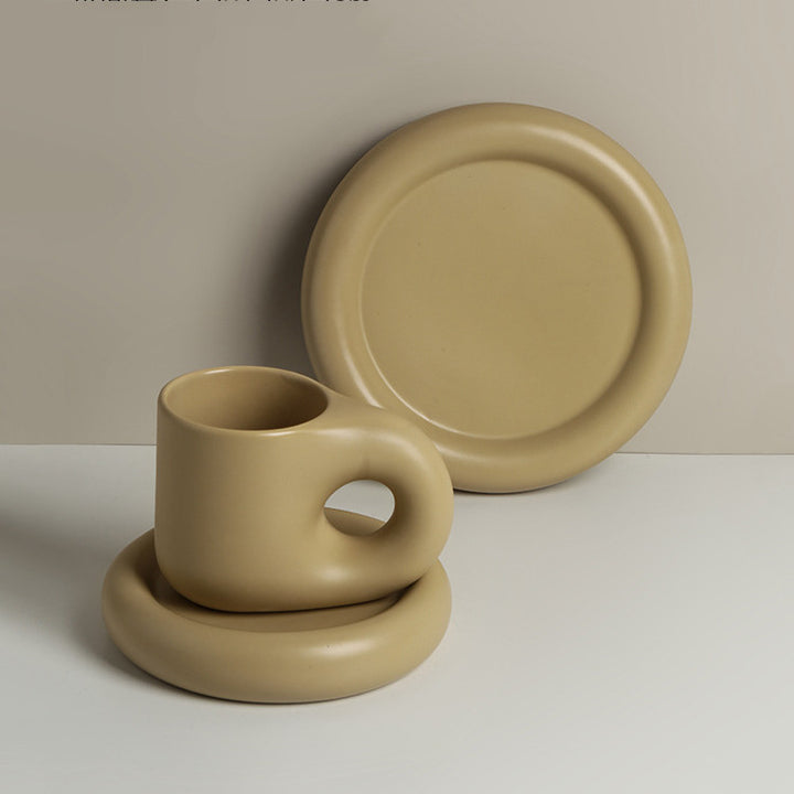 Kaffee- und Teetassen INDU Tassen 7.2" aus Porzellan 'Mustard' cj edgeless Facebook geschirr iconic max senf tasse