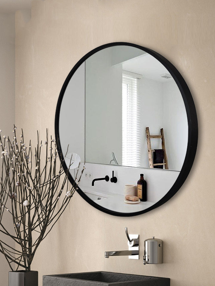 Spiegel LIVRA Spiegel 15.7" mit Aluminiumrahmen 'Coal Black' badezimmer bathroom cj entwurf Facebook industrial minimal spiegel