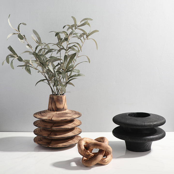 Designer-Vase MÙ Vasen 19" aus Holz boho max spring vase wabi sabi