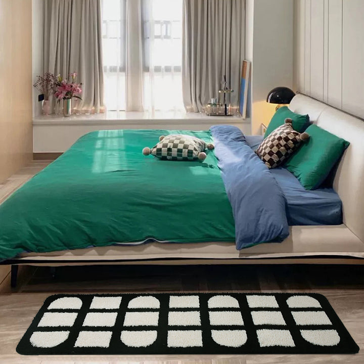 Bettvorleger STUN Bettvorleger 63" aus Textil b&w bett bettvorleger cj Facebook iconics icons island minimal priori schlafzimmer teppich