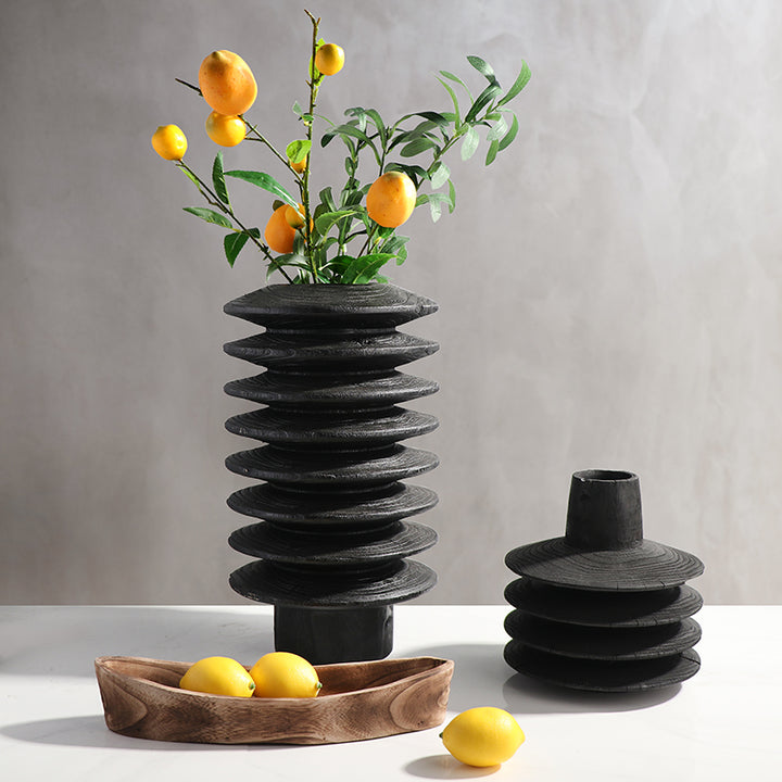 Designer-Vase MÙ Vasen 19" aus Holz AH2568H max vase wabi sabi