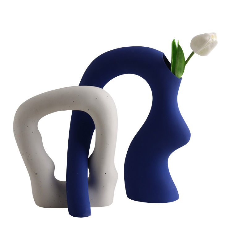 Designer-Vase PYURI Vasen 13" aus Keramik Blau b&w cj decor deko & homestyle entwurf Facebook fashion keramik max modern popart priori spring style accessoire vase