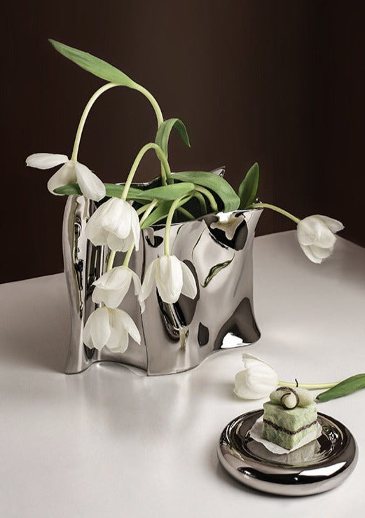 Designer-Vase VERZASCA Vasen 11" aus Keramik abstrakt b&w cj decor deko & homestyle Facebook fashion island keramik minimal priori spring vase