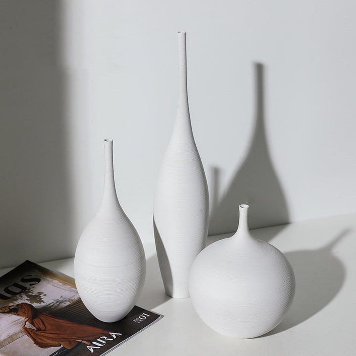 Bodenvasen BEHANMEI Bodenvasen 18" aus Keramik Pearl White 3-tlg. Set b&w cj decor deko & homestyle entwurf Facebook fashion keramik minimal priori style accessoire vase