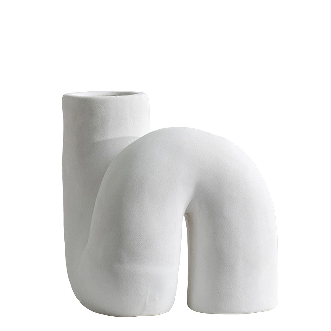 Designer-Vase IKI Vasen 10" aus Keramik weiß "N"-förmig boho cj decor deko & homestyle Facebook fashion keramik max nordic priori vase