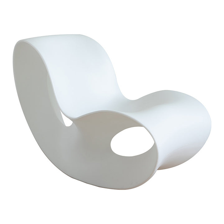 Sessel ohne Armlehnen ROCKING CHAIR Lounger aus recyceltem Plastik White iconic lounger max sessel
