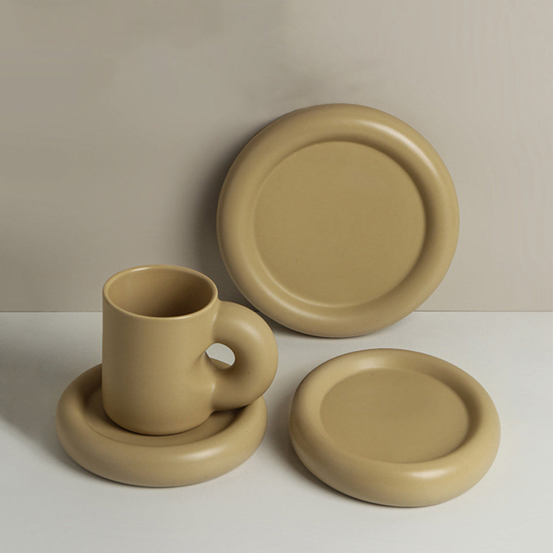Kaffee- und Teetassen MIDA Tassen 7.2" aus Porzellan 'Mustard' cj edgeless Facebook geschirr iconic max senf tasse